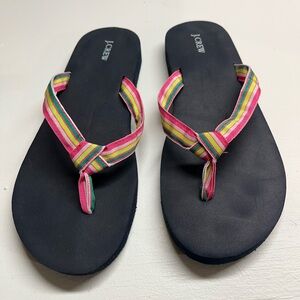 J. Crew Pink Sandals with‎ Colorful Straps